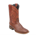 OSTRICH - Leg Print Leather Wide Square Toe