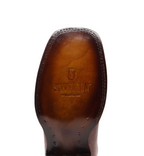 OSTRICH - Leg Print Leather Wide Square Toe