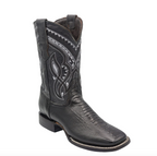 OSTRICH - Leg Print Leather Wide Square Toe