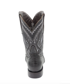 OSTRICH - Leg Print Leather Wide Square Toe