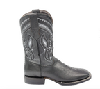 OSTRICH - Leg Print Leather Wide Square Toe